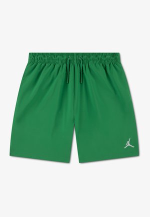 Pantaloncini sportivi verdi con elastico in vita e coulisse, con un piccolo logo Jumpman bianco sulla parte inferiore della gamba destra.