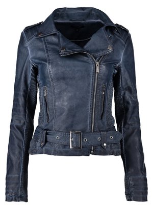 Imitatieleren jas - blue denim