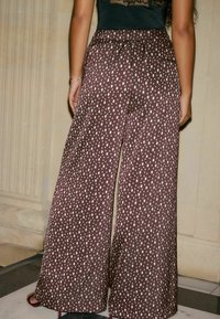 Next FIT - CRINKLE POLKA DOT WIDE - Tygbyxor - burgundy red ecru cream
