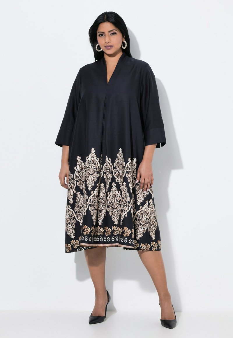 Ulla Popken 3/4 SLEEVE   - Jurk - black