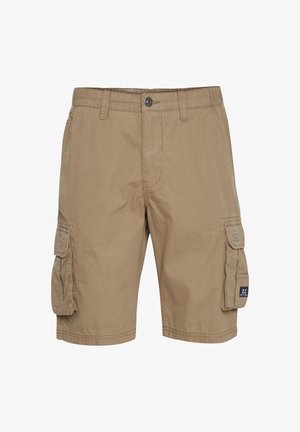 Kerged šortid, mis on valmistatud puuvillast, kahe külje tasku, kahe suure kargotasku, nööpkinnituse ja vöörihma silmadega.