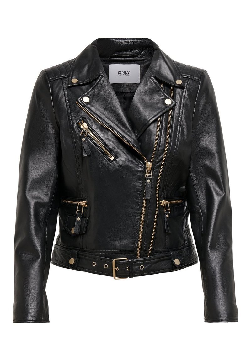 Only Lederjacke Black Schwarz Zalando De