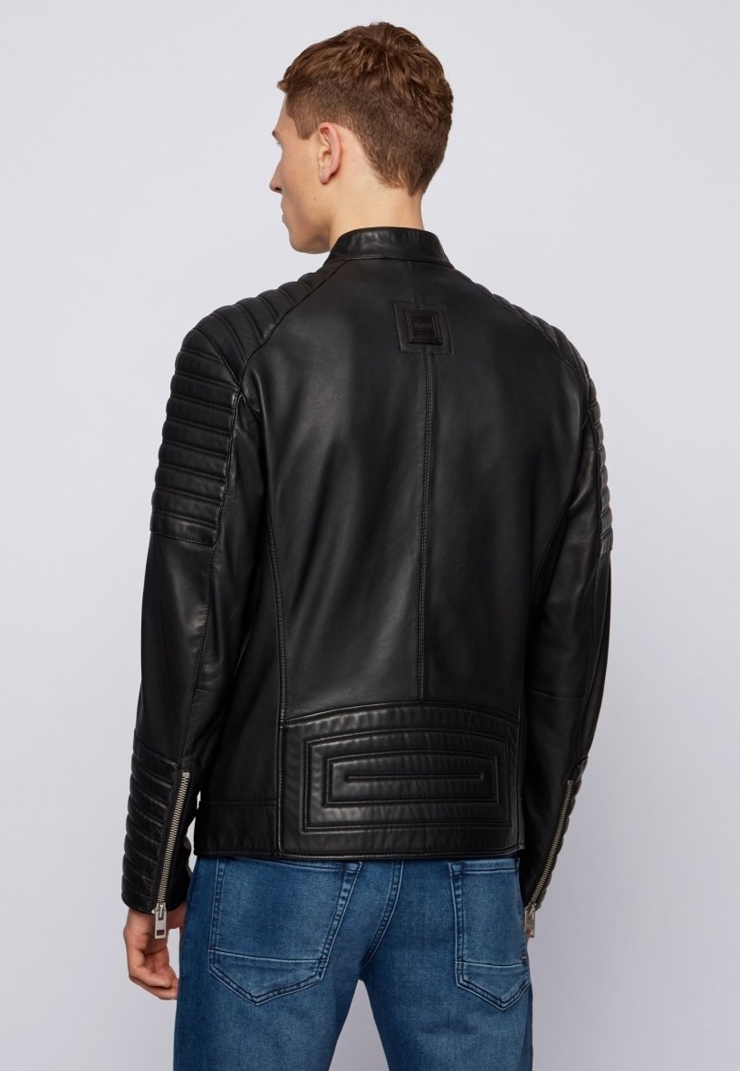 casual leather motorcycle jacket