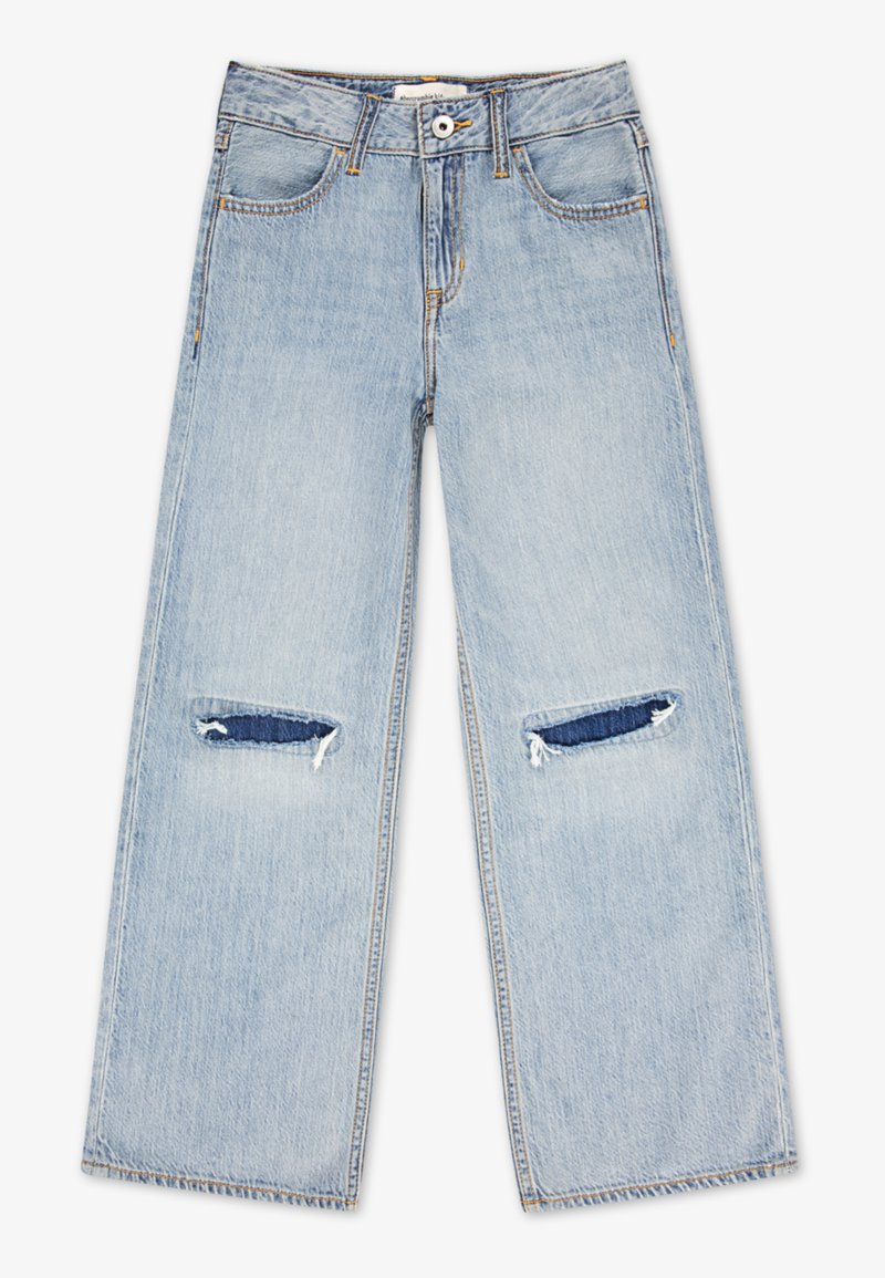 Abercrombie & Fitch HIGH RISE ULTRA WIDE LEG - Jeans straight leg - stratus destroy