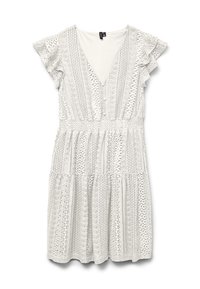 VMHONEY V NECK SHORT DRESS - Vardagsklänning - snow white