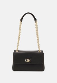 Calvin Klein RE LOCK  CROSSBODY - Taška cez plece - black
