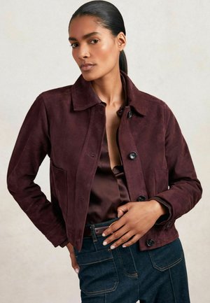 REGULAR FIT SONNY BUTTON THROUGH - Jachetă piele - burgundy