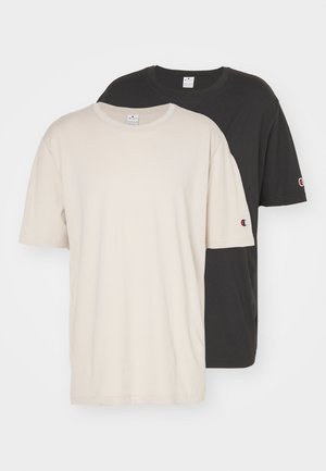 Champion CREWNECK TEE 2 PACK - Navadna majica - silver lining/black