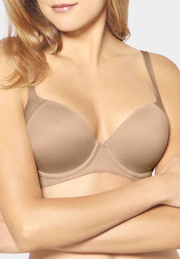 Sujetador De Microfibra Acolchado Sin Aros - Marrón Oscuro - MUJER | H&M ES