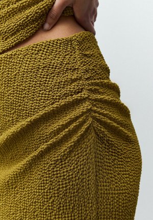 Next TEXTURE - Maxi skirt - olive green