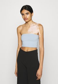 Gina Tricot MILA BANDEAU 2 PACK - Top - white/skyway