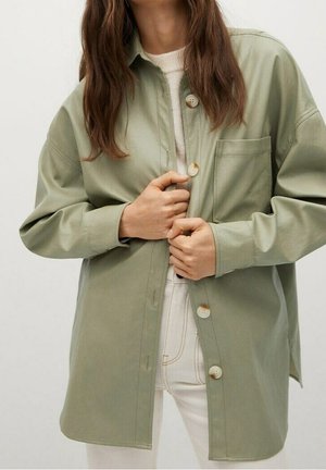 Mango Veste en similicuir - green