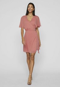VILA WICKEL KURZE - Denné šaty - brick dust