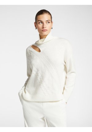 Elena Mirò CON PAILLETTES E DETTAGLIO CUT OUT - Maglione - bianco
