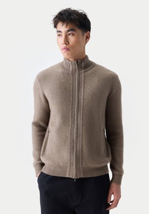TONE FULL-ZIP - Strickjacke - taupe