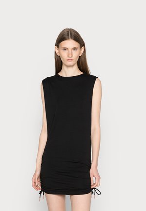 DRAWSTRING DRESS - Vestido de malha - black