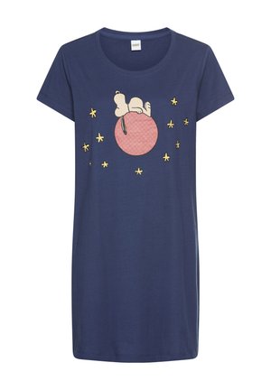 Nachthemd - dunkelblau bedruckt