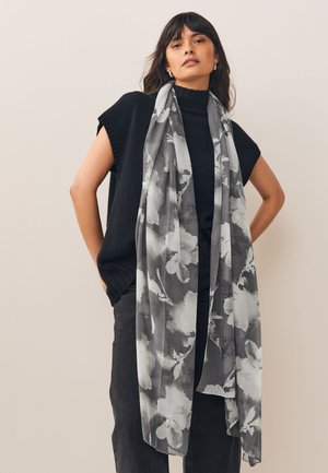 Next LIGHTWEIGHT - Šal - black floral plisse print