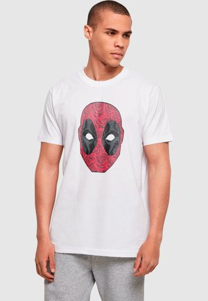 DEADPOOL - HEAD OF ROSES  - Print T-shirt - white