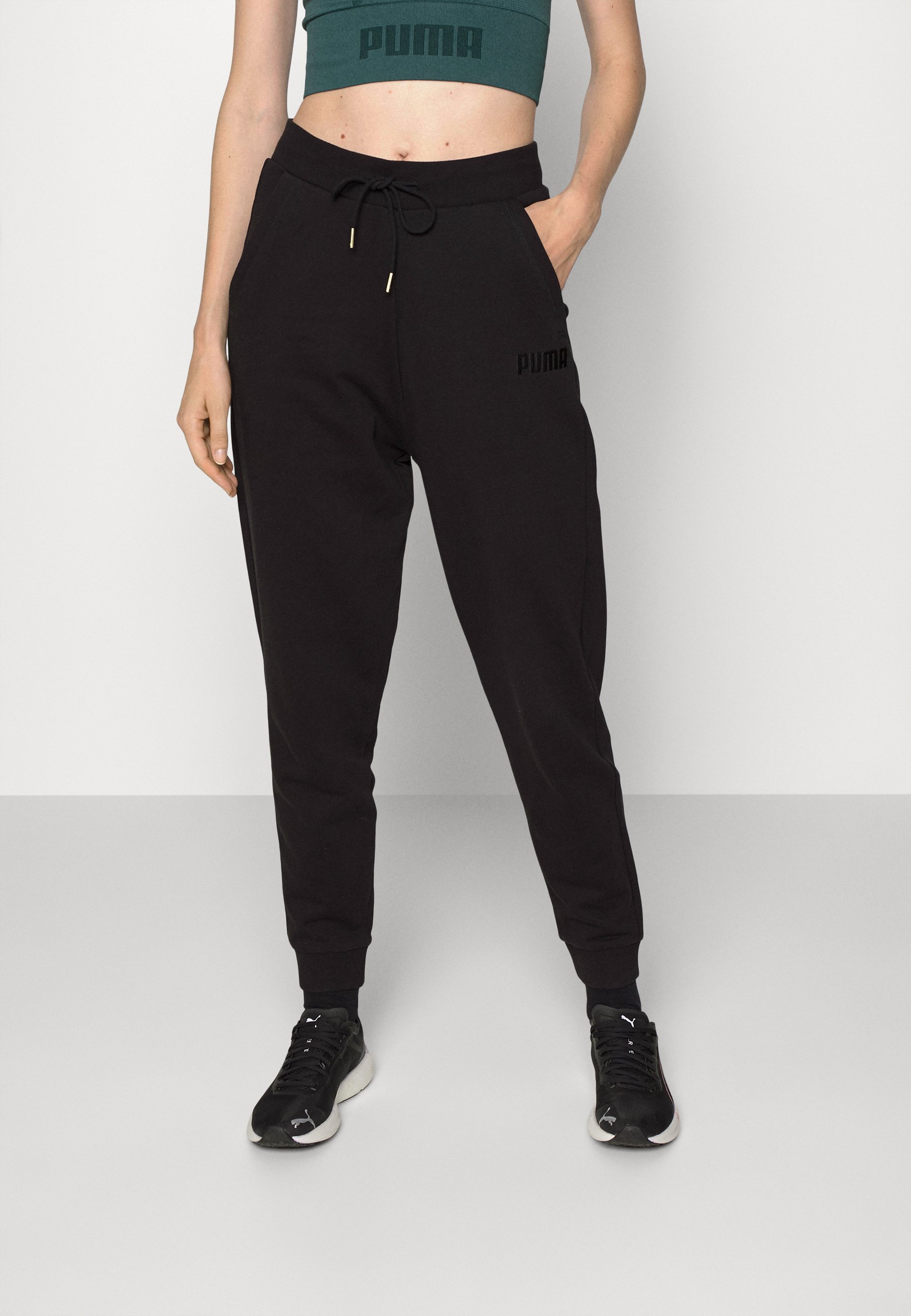 puma tracksuit bottoms black