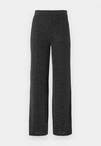 ONLCAROL WIDE GLITTER PANT - Kelnės - black/silver-coloured