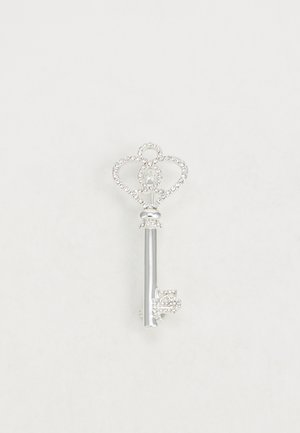 BOX PIN PAVE KEY - Brooch - silver-coloured