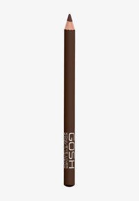 Brauner Kajalstift mit spitzem Ende und matter Oberfläche. Auf der Seite steht in weißer Schrift "GOSH" und darunter in kleinerer Schrift "Kohl Eyeliner".