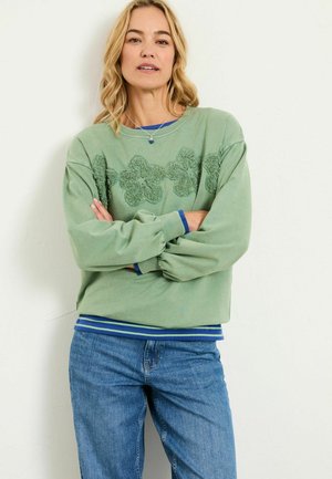 FLORAL PLACEMENT CREW - Sweatshirt - jade green