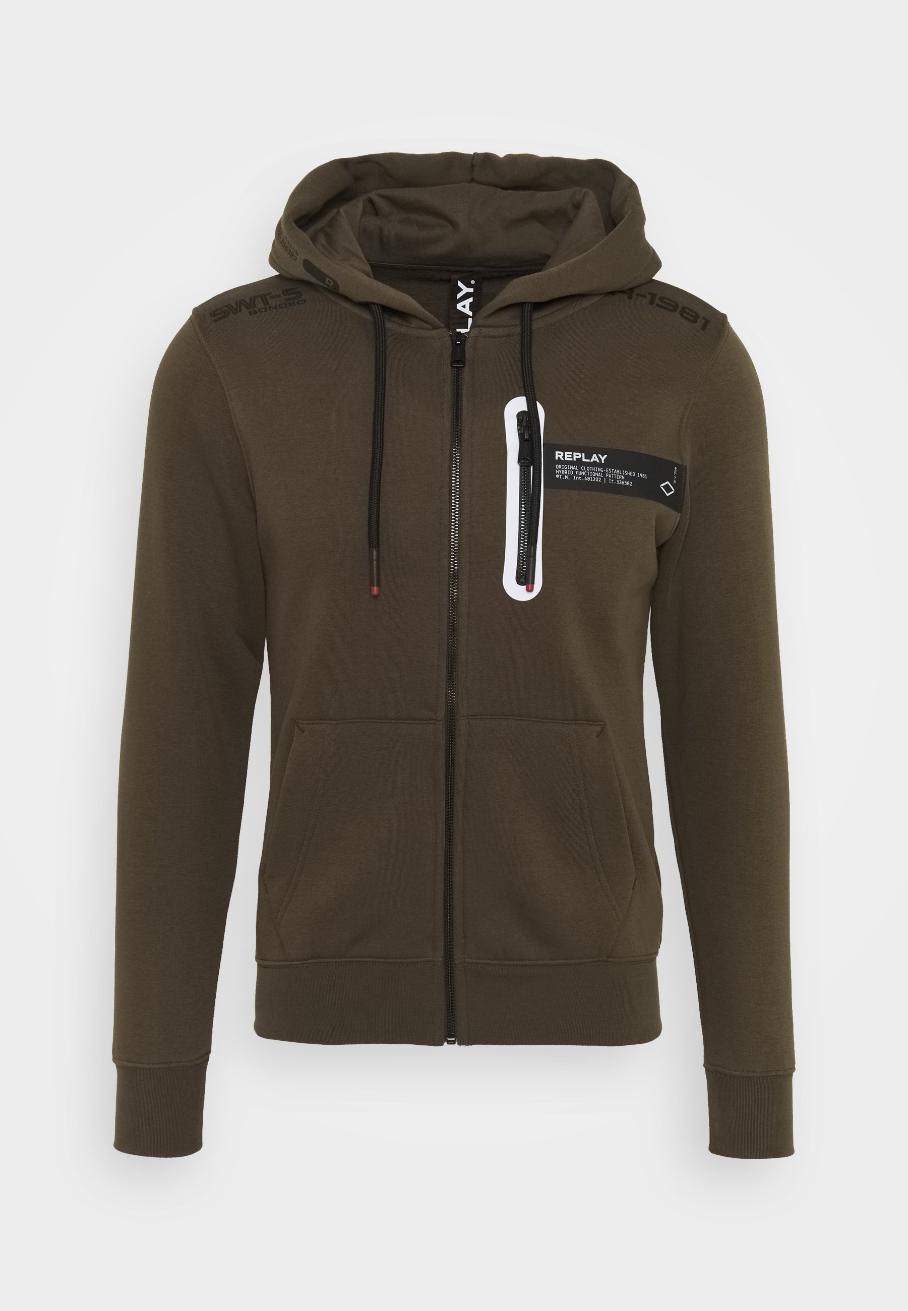 Replay Sweatjacke Military Dunkelgrun Zalando De