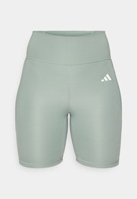 OPTIME ESSENTIALS STASH POCKET SHORT LEGGINGS - Leggings - silver green/white