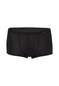 Schwarze Boxershorts mit strukturiertem Design und eng anliegendem Schnitt. Verfügt über einen vorderen Beutel und einen weichen Bund für Komfort.