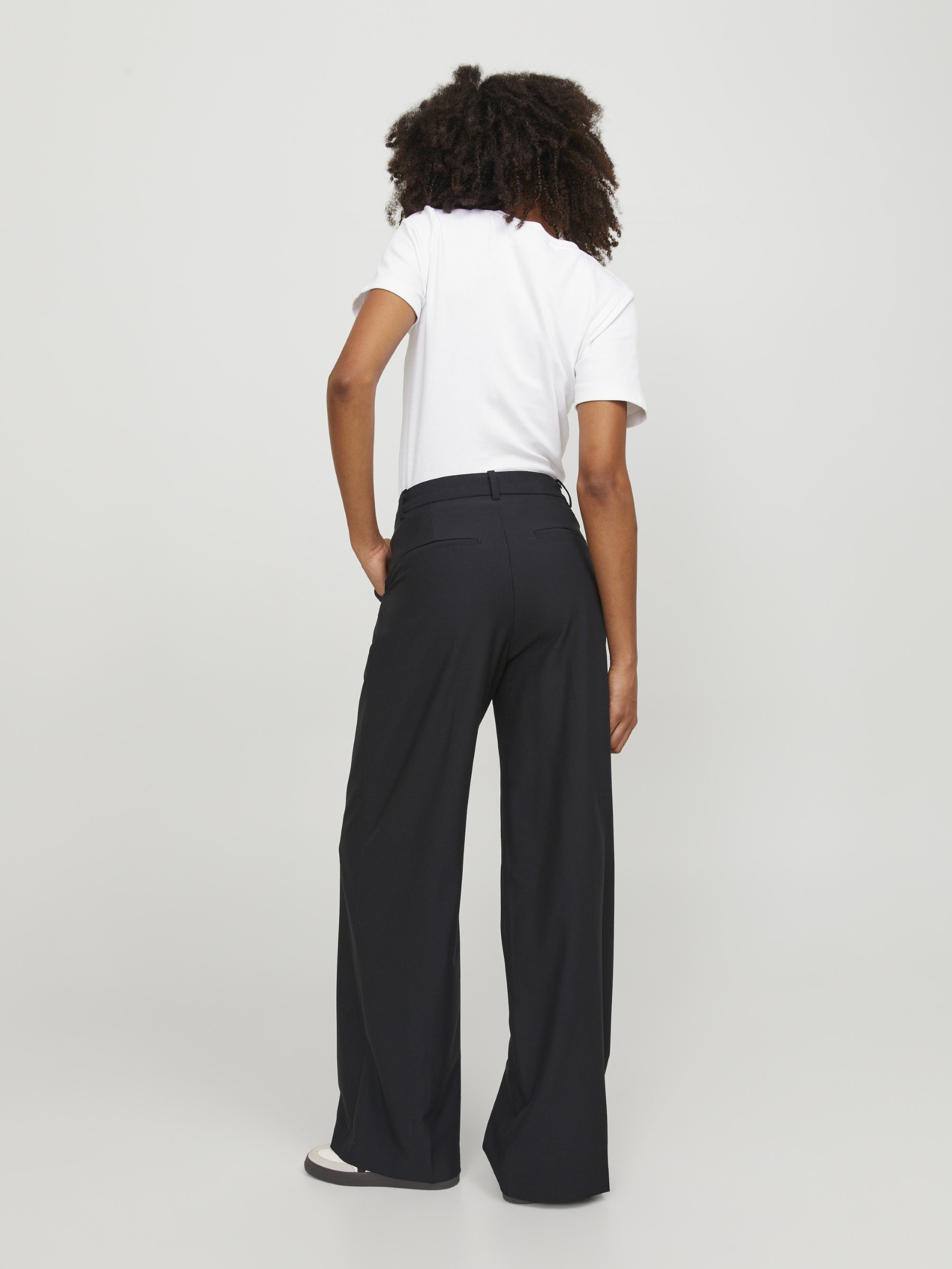 JJXX JXAYA ELLIS WIDE PANTS - Trousers - black/mottled black