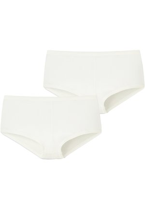 Weißes Baumwoll-Hipster-Unterwäsche, ausgestattet mit einer glatten Textur, elastischem Bund und einem schlichten, eleganten Design. Zwei Paar enthalten.