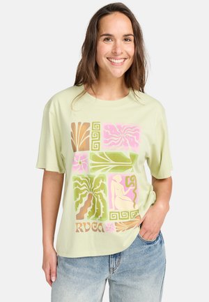 Print T-shirt - green pink