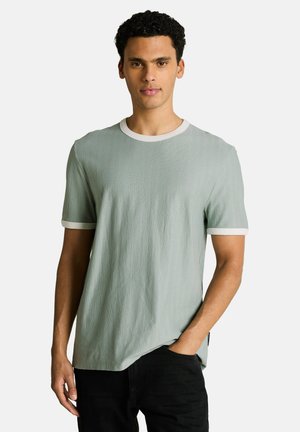 TOM TAILOR DENIM, T-SHIRT MIT COLOUR-BLOCKING - T-Shirt basic - green mist