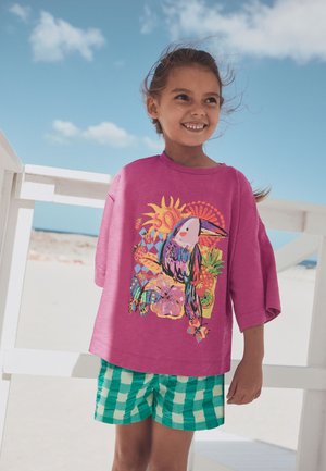 Next, REGULAR FIT - EMBROIDERED OVERSIZED BOXY T-SHIRT  . - Camiseta estampada - purple toucan