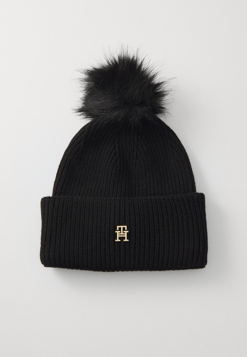 Tommy Hilfiger - ELEVATED CHIC BEANIE POMPOM - Beanie - black, Enlarge