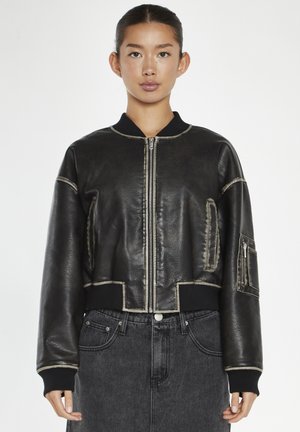 WASHED CROPPED - Giubbotto Bomber - washed black