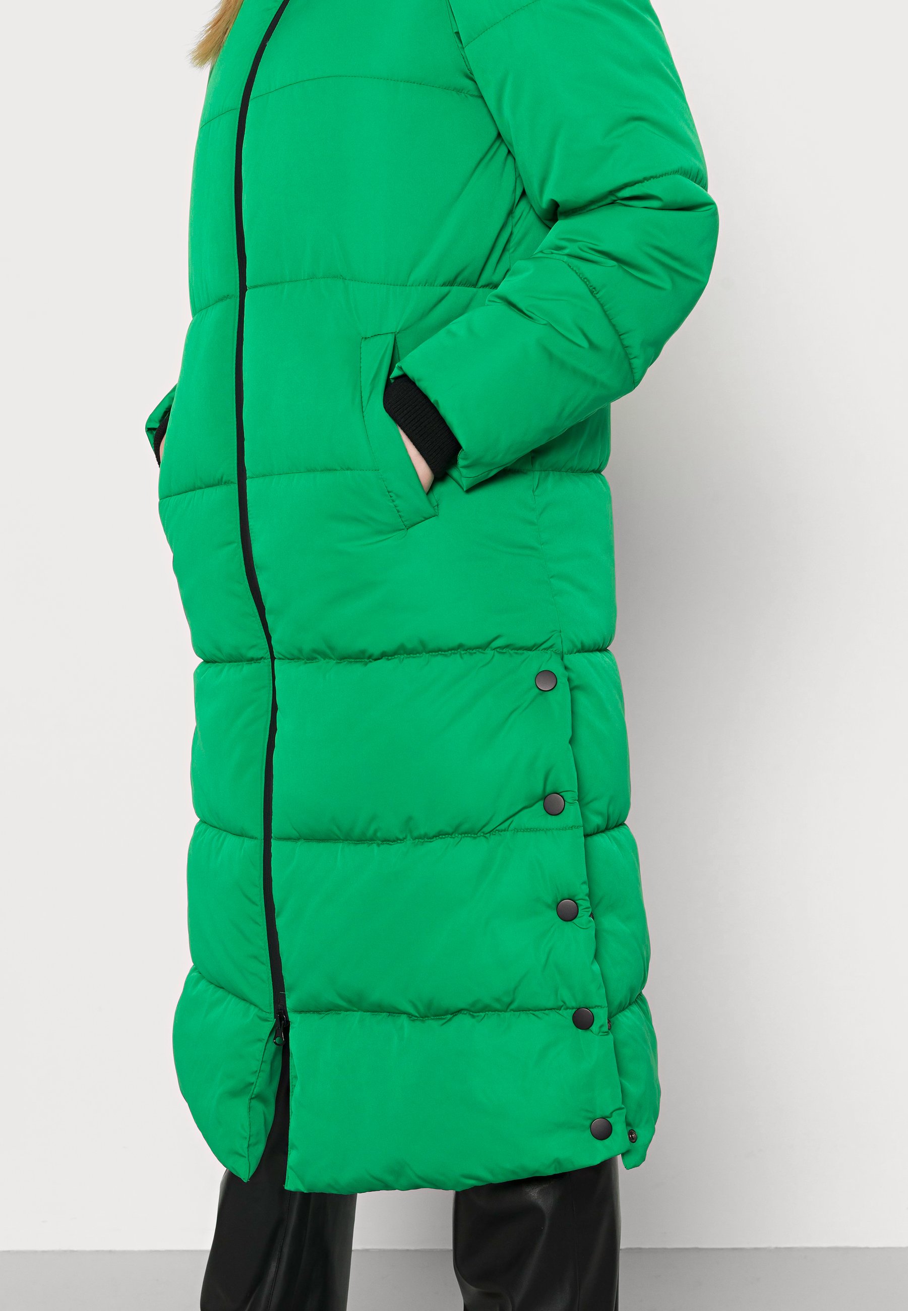 bright green winter coat
