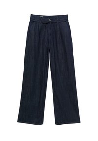 WITH BELT - Straight leg jeans - dark-blue denim