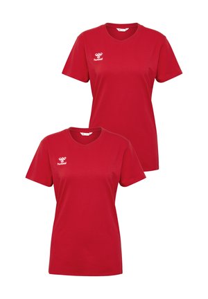 Hummel 2ER-SET REGULAR FIT RUNDHALS - T-shirt basic - rot