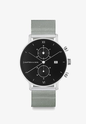 Kapten & Son CHRONO - Montre à aiguilles - silver coloured black