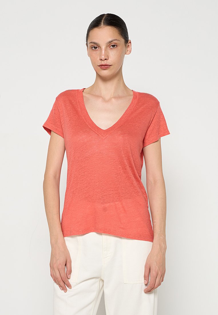 Iro T-shirt basic koraalrood
