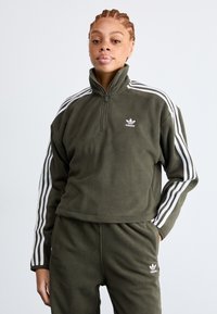adidas Originals HALF ZIP - Pulover iz flisa - shadow olive