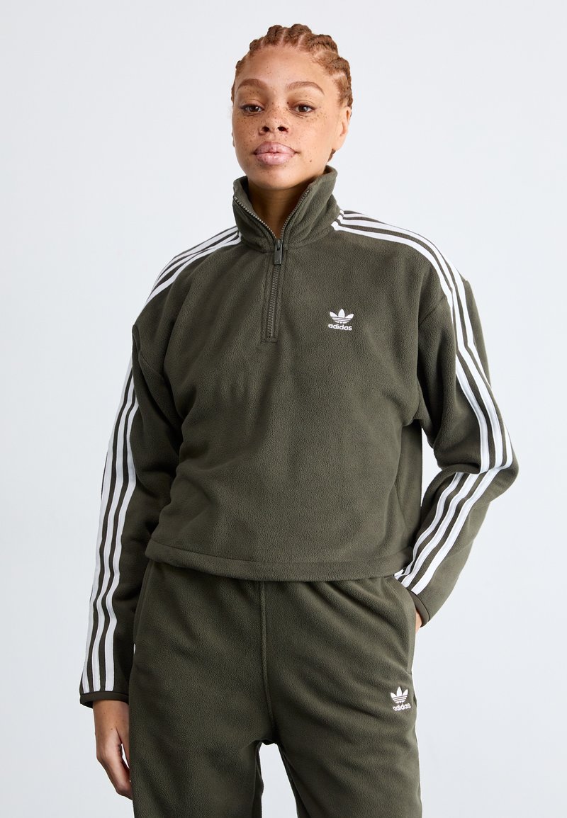 adidas Originals HALF ZIP - Pulover iz flisa - shadow olive