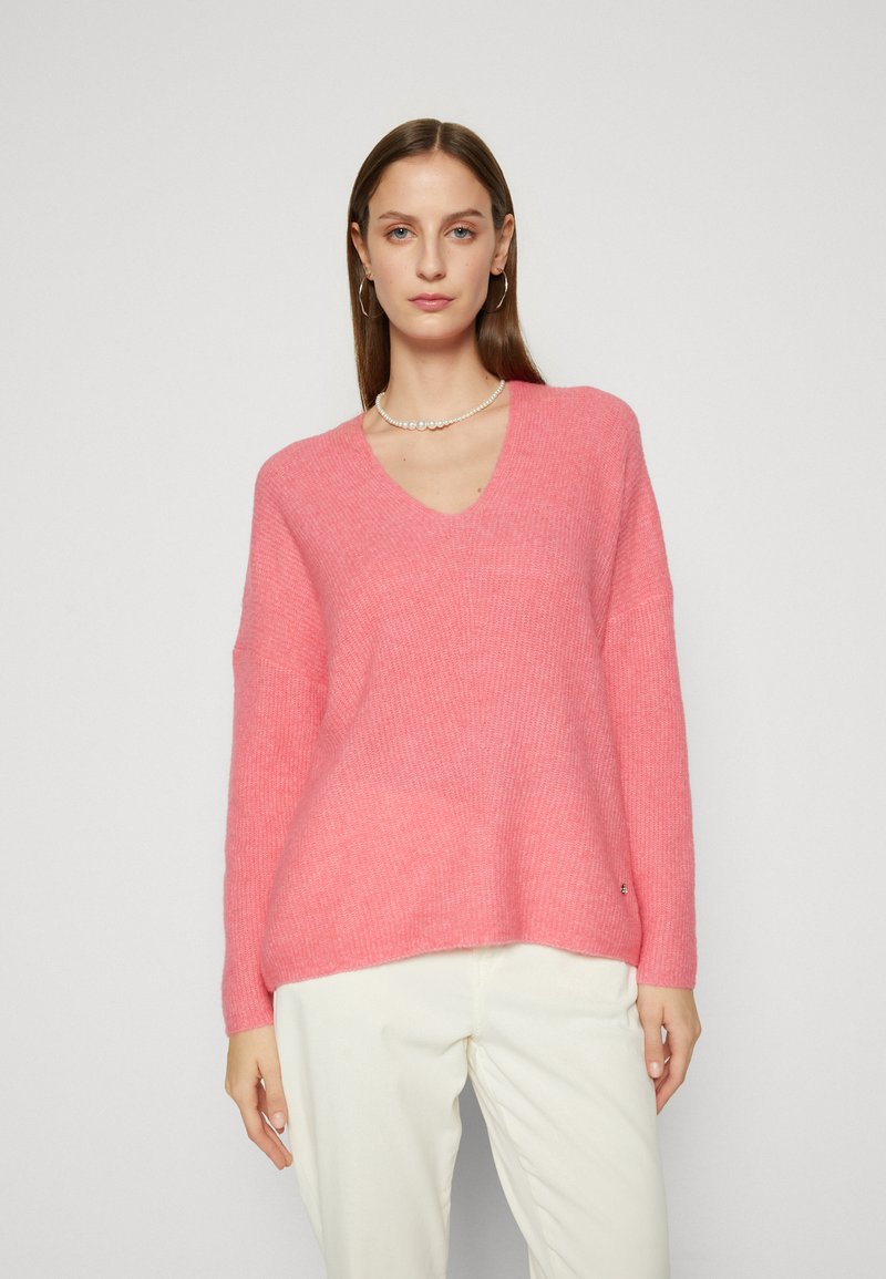 Mos Mosh THORA V-NECK - Strickpullover - camellia rose/pink 
