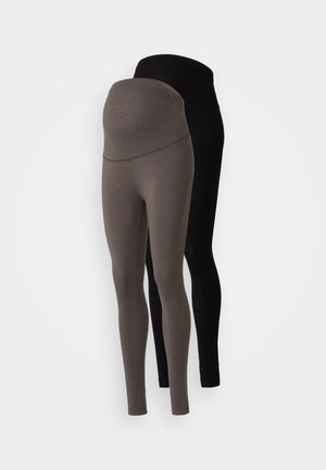 Anna Field MAMA 2 PACK - Leggings - Hosen - grey/black