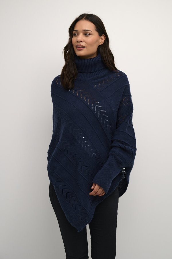 HOLIDAY TURTELNECK PONCHO - Cape - total eclipse