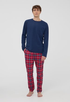 Terranova SET CON TASCHINO E QUADRETTATI - Pigiama - blu scuro