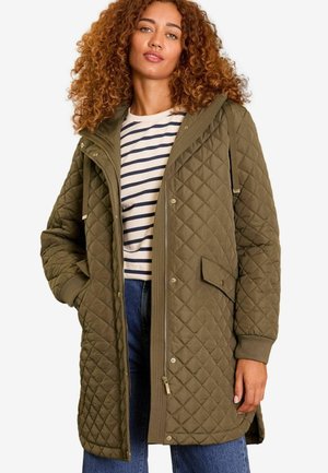 SHOWER RESISTANT HOODED QUILTED - REGULAR FIT - Ziemas mētelis - khaki green